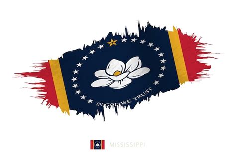 Bandera Pintada Con Pincel De Mississippi Con Efecto De Agitarse