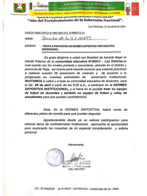 Oficio Invitación Pdf