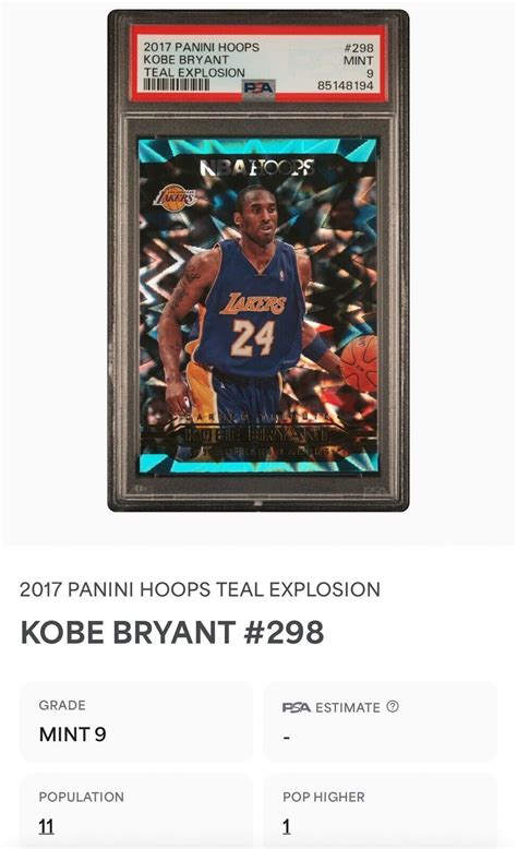 2017 18 Panini NBA Hoops Kobe Bryant Career Tribute Teal Explosion