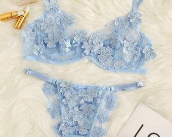 Baby Blue Lingerie Set Etsy