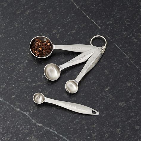 Stainless Steel Measuring Spoons, Set of 4 + Reviews | Crate & Barrel