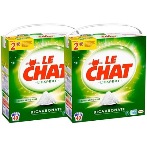 Le Chat L Expert Lessive En Poudre Au Bicarbonate Lavages Lot