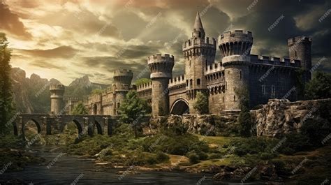 Premium AI Image | Medieval Castle Backdrop