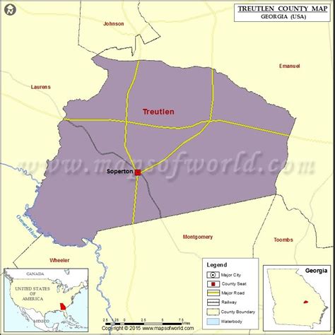 Treutlen County Map, Map of Treutlen County Georgia | County map, Map ...