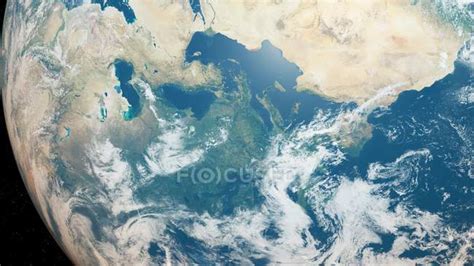 Illustration of Earth planet surface from space. — planetary, ocean ...