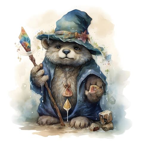 Premium AI Image Old Mystical Wizard Bear Ai Generative Illustration