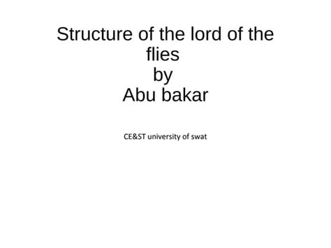 Lord of-the-flies structure plot summary | PPT