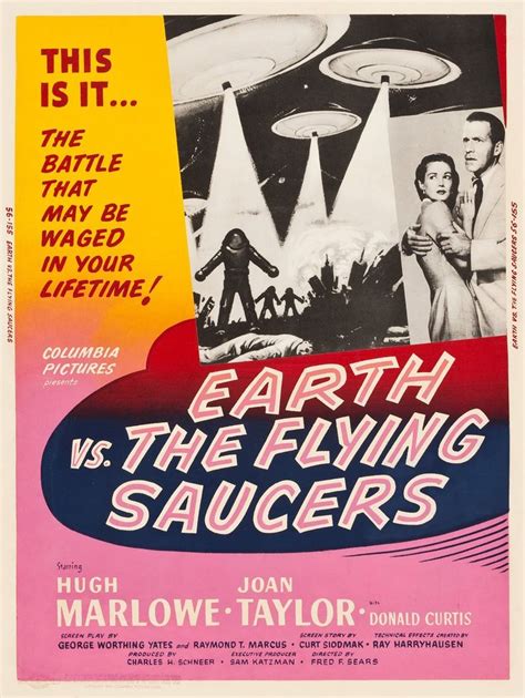 Earth Vs The Flying Saucers 1956 Science Fiction Movie Posters Old