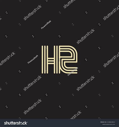 Letter Hz Vector Line Logo Design Creative Royalty Free Stock Vector