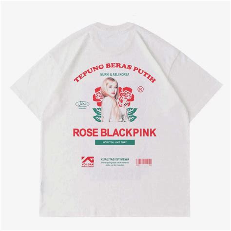 Jual Baju Kaos Parodi Rose Blackpink Tepung Beras Overssize S T