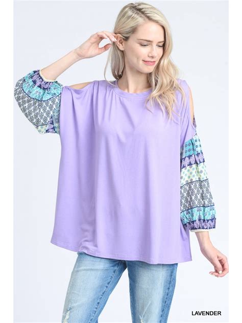 Lavender Top With Cold Shoulder Sleeve Crossroad Dreams Boutique