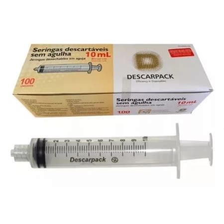 Seringa hipodérmica 5ml luer lock sem agulha caixa 100 unidades