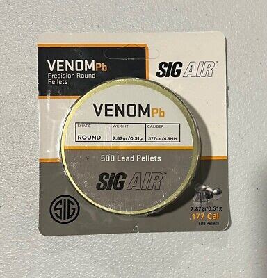 SIG SAUER AIR 177 CAL VENOM LEAD PELLETS AIRGUN AMMO ROUND PELLETS