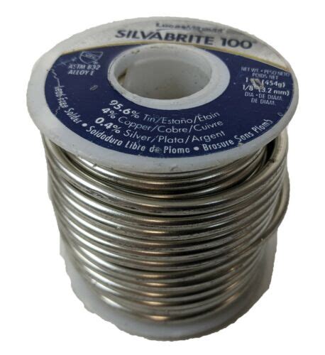 3lbs Silvabrite 100 Lead Free Solder 1 8 95 6 Tin 4 Copper 4