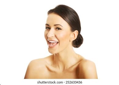 Portrait Nude Woman Laughing Loud Looking Stock Photo 252633436 Shutterstock