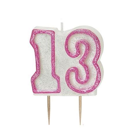 Pink Glitz Number 13 Candle 13th Birthday Cake Candles | Candles | Love Kates