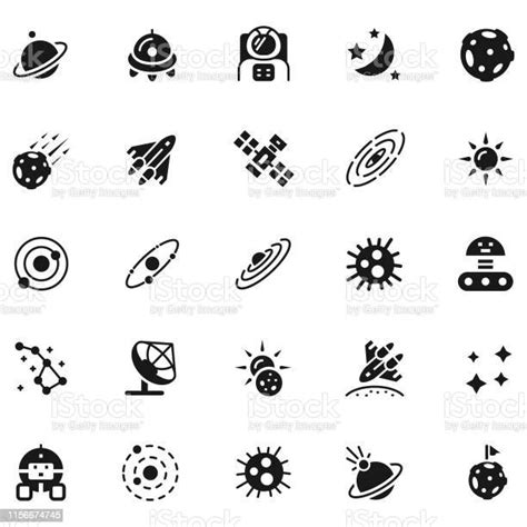 Space Icon Set Vector Stock Illustration Download Image Now