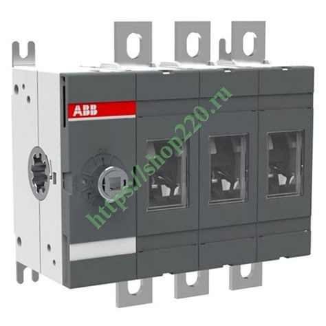 Рубильник ABB OT200E03 до 200А 3-х полюсный (без ручки управления и ...