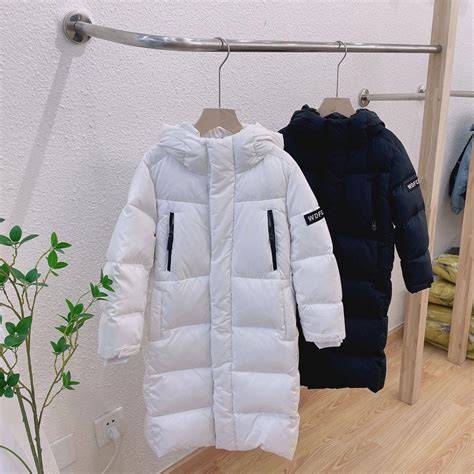 Inverno Meninas Meninos Casuais Longo Para Baixo Casaco Capuz