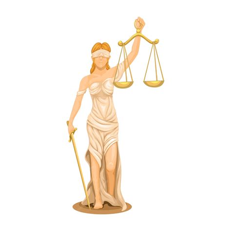 Premium Vector Lady Justice Figure Character Law Mascot Symbol