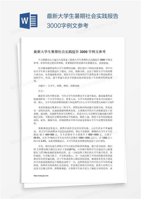 最新大学生暑期社会实践报告3000字例文参考word模板下载编号xpopjgwj熊猫办公