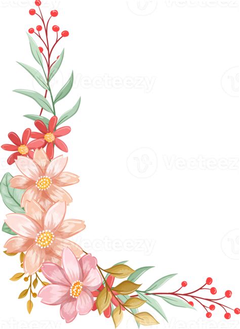 Orange Flower Arrangement With Watercolor Style Png