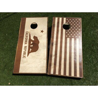 Westgeorgiacornhole Stained California And Usa Flag Cornhole Wayfair