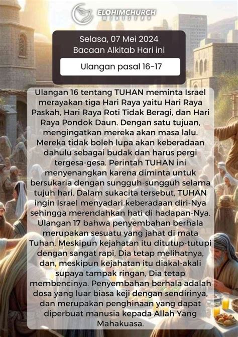 Baca Alkitab Selasa 07 Mei 2024 Elohim Ministry