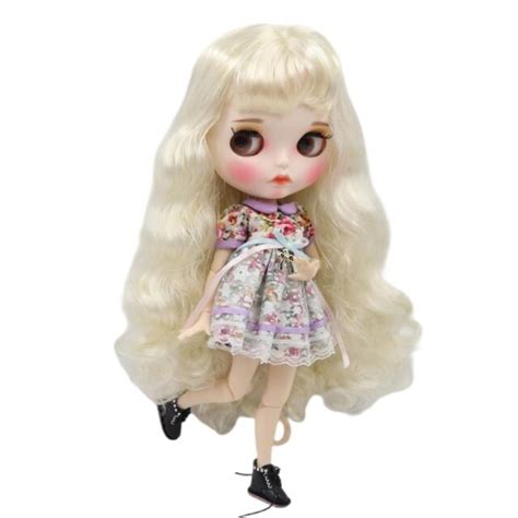 Arabella Premium Custom Neo Blythe Doll With Blonde Hair White Skin And Matte Pouty Face This