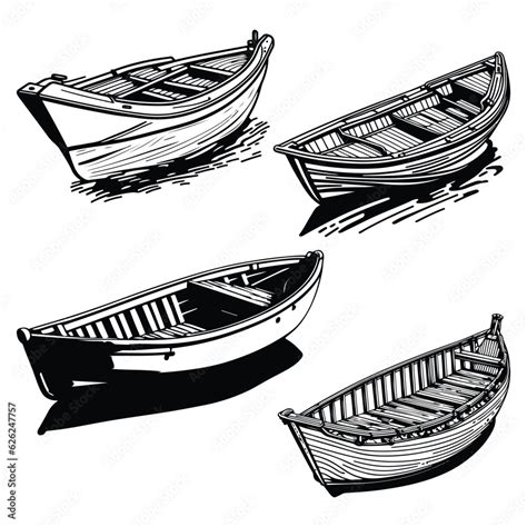 Boat vector, Ship vector black outline illustration on white background Stock Vector | Adobe Stock