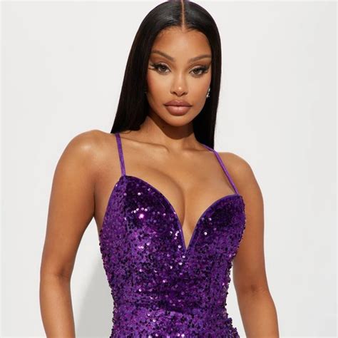 Fashion Nova Dresses Fashion Nova Allison Velvet Sequin Gown Purple