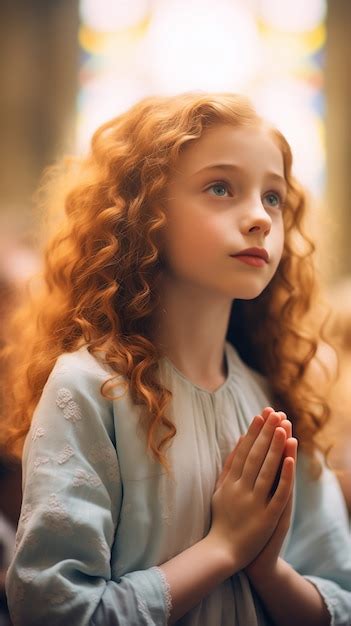 Une Jeune Fille Fait Sa Première Cérémonie De Communion Photo Gratuite