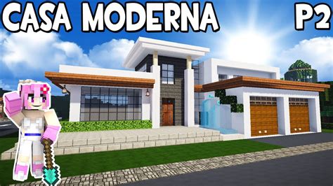 Minecraft CÓmo Hacer Una Casa Moderna Con Fuente Y Garaje Parte 2 33