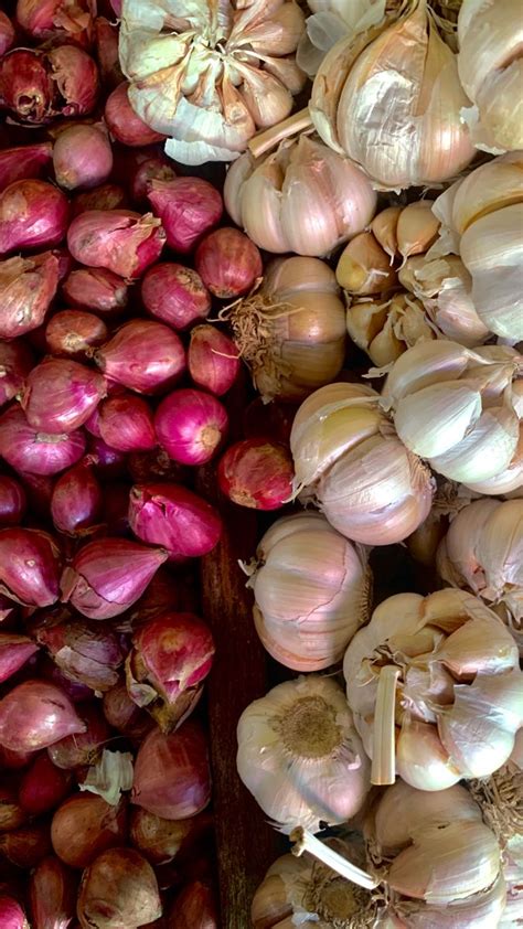 Bawang Merah Bawang Putih Dapur Putih Foto Alam Desain