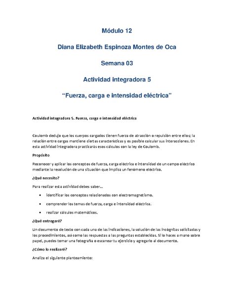 Módulo 12 Diana ElizabeMódulo 12 Semana 03 Actividad integradora 5