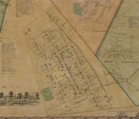 Herkimer Village New York 1859 Old Town Map Custom Print Herkimer Co