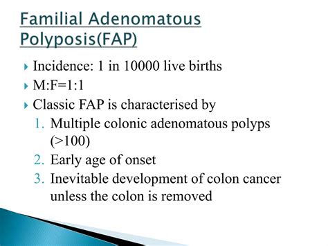 Familial Adenomatous Polyposis Ppt Free Download