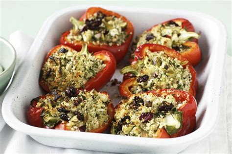 Stuffed Capsicum With Couscous Feta & Herbs Recipe - Taste.com.au