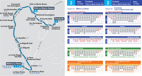 feuille 2 lv ligne 2 2b métro la rose ↔ fondacle cité la marie haute tm