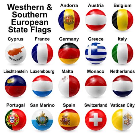 Western Southern European State Flags Vector Eps Uidownload