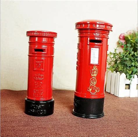 Retro London Metal Mailbox Crafts Piggy Bank Home Decoration Alloy