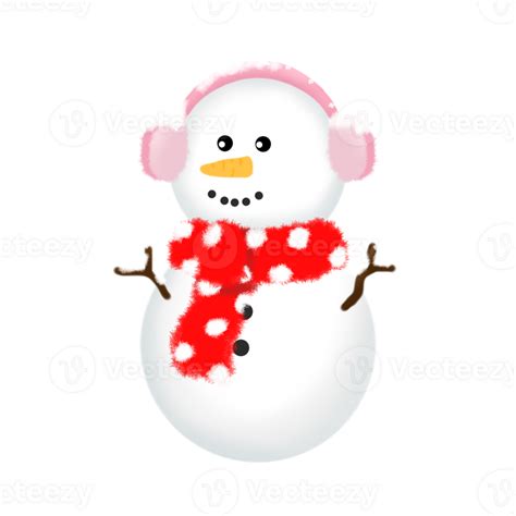 Cute Snowman And Snow 30727790 Png