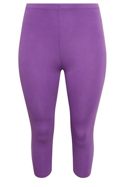 Yours Plus Size Purple Cropped Leggings Yours Clothing