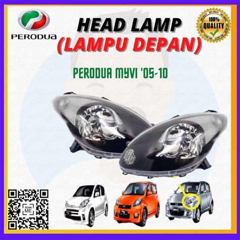 Fastlink Perodua Myvi Lama Head Lamp Smoke Set Hitam Baru Lampu Depan