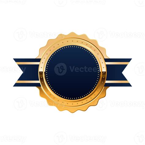 Premium Quality Badge With Blue And Gold Color 13195637 Png