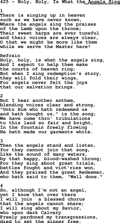 Adventist Hymnal Song 425 Holy Holy Is What The Angels Sing With