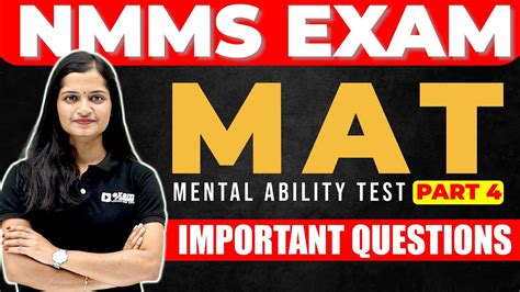 Nmms Mat Exam Mental Ability Test Part 4 Important Questions