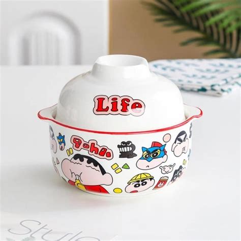 Ravissant Bol Ramen Avec Couvercle En C Ramique Motif Dessin Anim