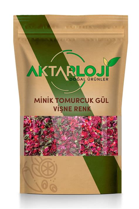 aktarloji 500 Gr Minik Gül Ve Yapraklı Vişne Renk Tomurcuk Gül Kurusu