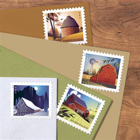 Barns Postcard Stamp